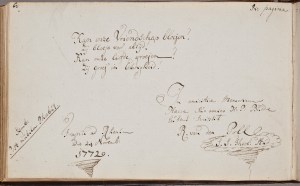 Albuminscriptie  van Rudolph van der Poll  voor Henricus Philippus Budde (1751-1795). Bron KB.