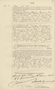 Huwelijksaktie Winschoten  11 mei 1936