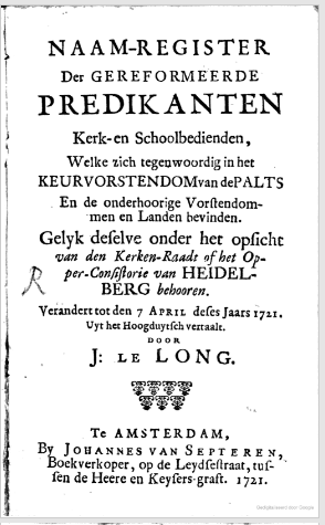 Predikanten e.d. Palts