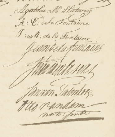 Handetkeningen Slaterus, de la Fontaine