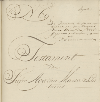 Testament 1757 Agatha Maria Slaterus