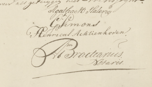 Handtekening Agatha Maria Slaterus 1757